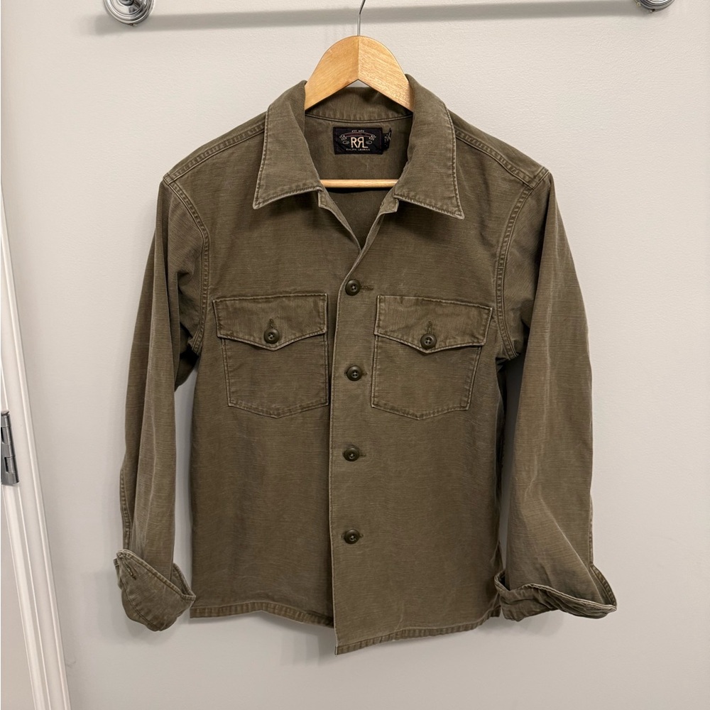 RRL Ralph Lauren Olive Military Shirt Jacket | Workwear Field Shirt